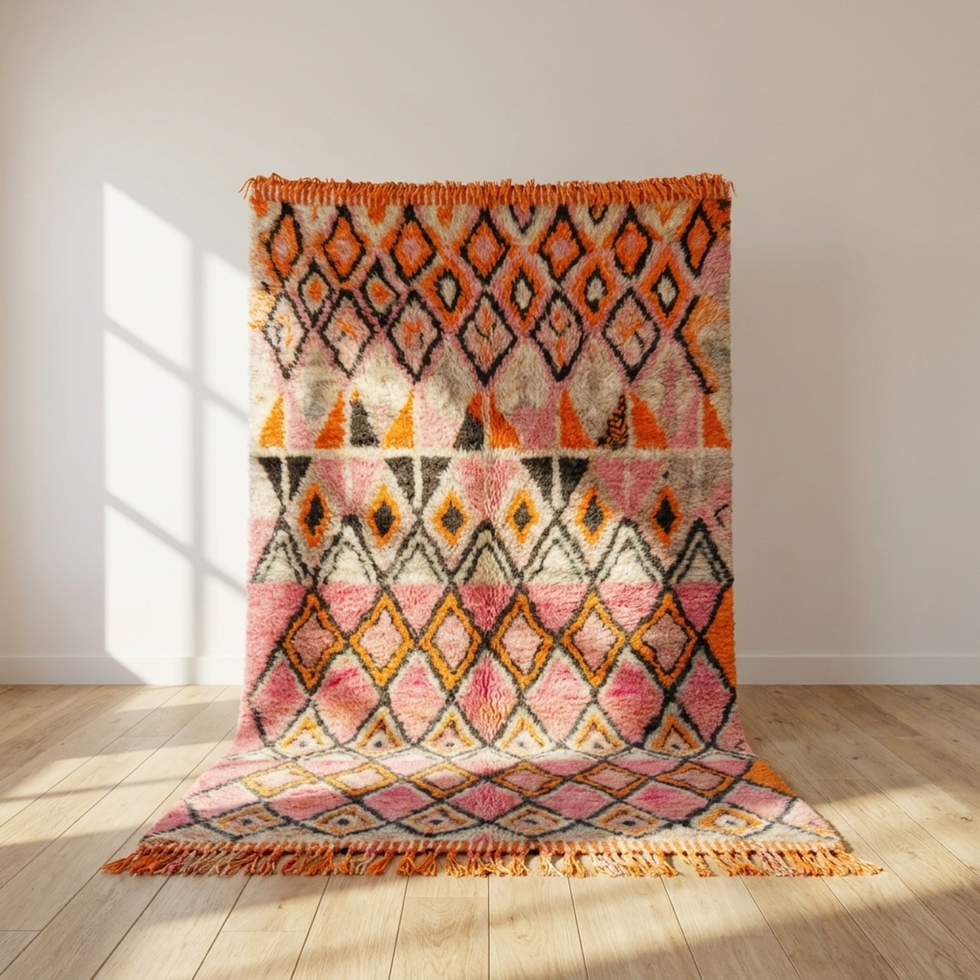Boujaad Rug – Multicolor Plush Diamond Wool Rug