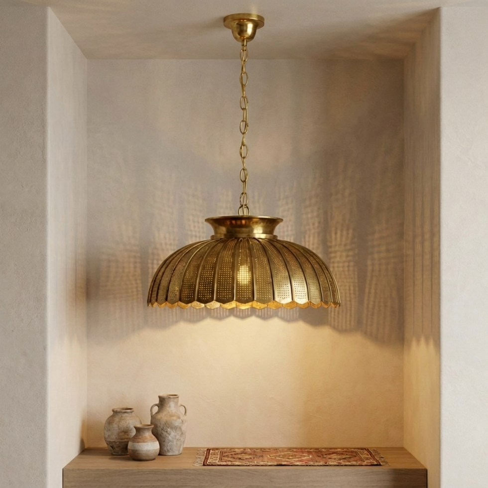 Moroccan Chandelier – Brass Dome Scalloped