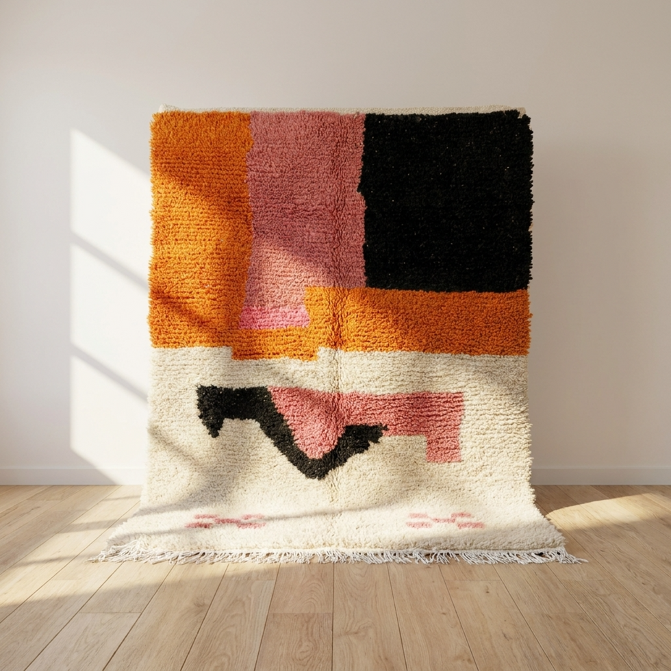 Moroccan Berber Rug – Multicolor High-Pile Tribal Wool Rug