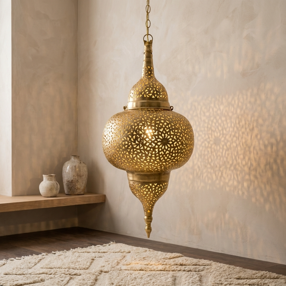 Moroccan Chandelier – Brass Dome
