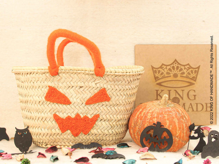 Personalized Monogram Halloween Straw Bag