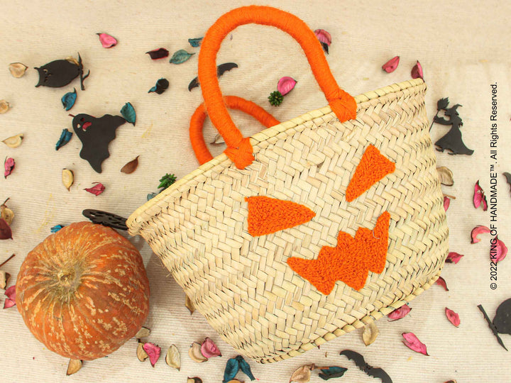 Personalized Monogram Halloween Straw Bag