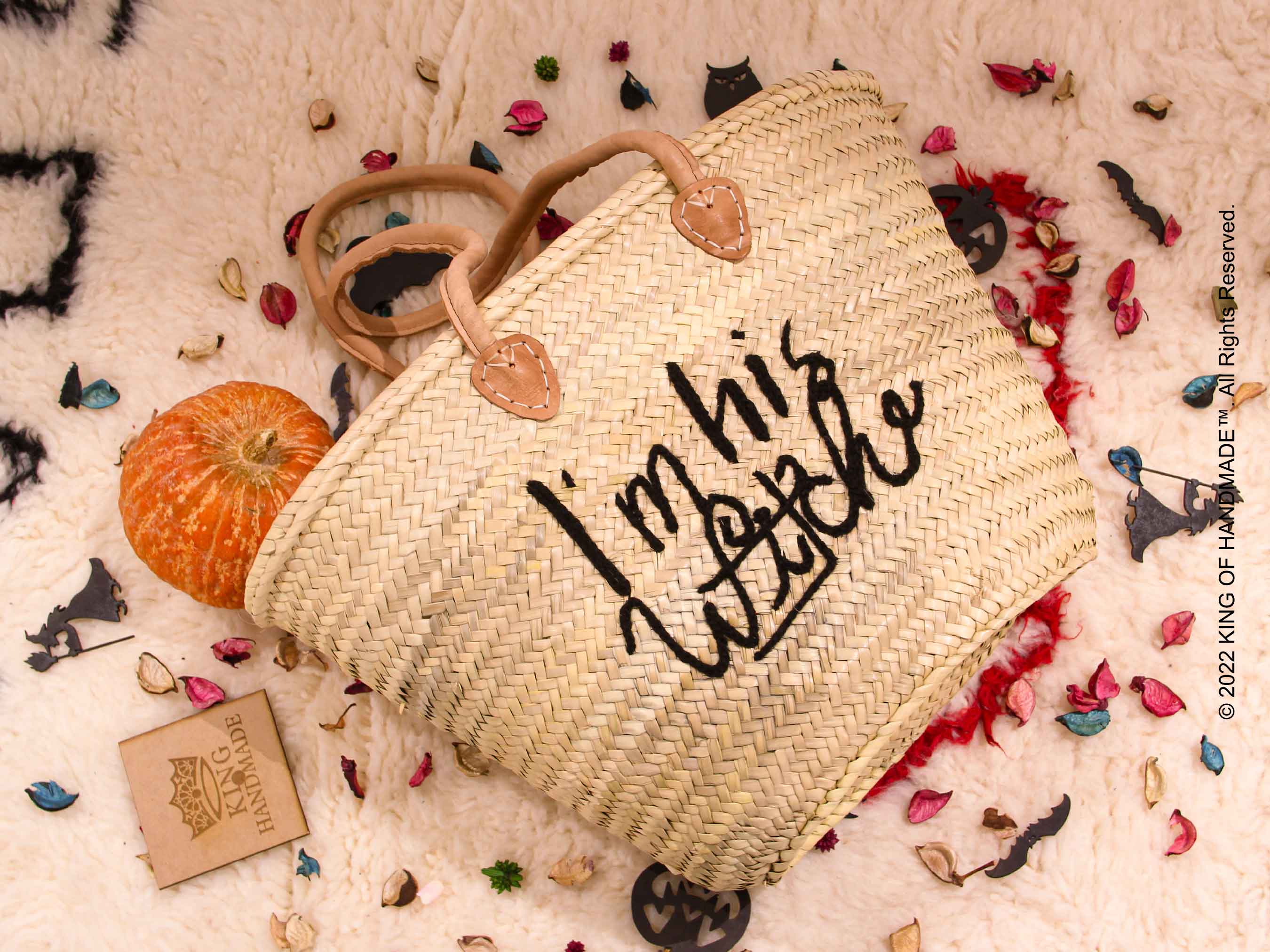 Halloween Personalized  Basket - Big Straw Bag