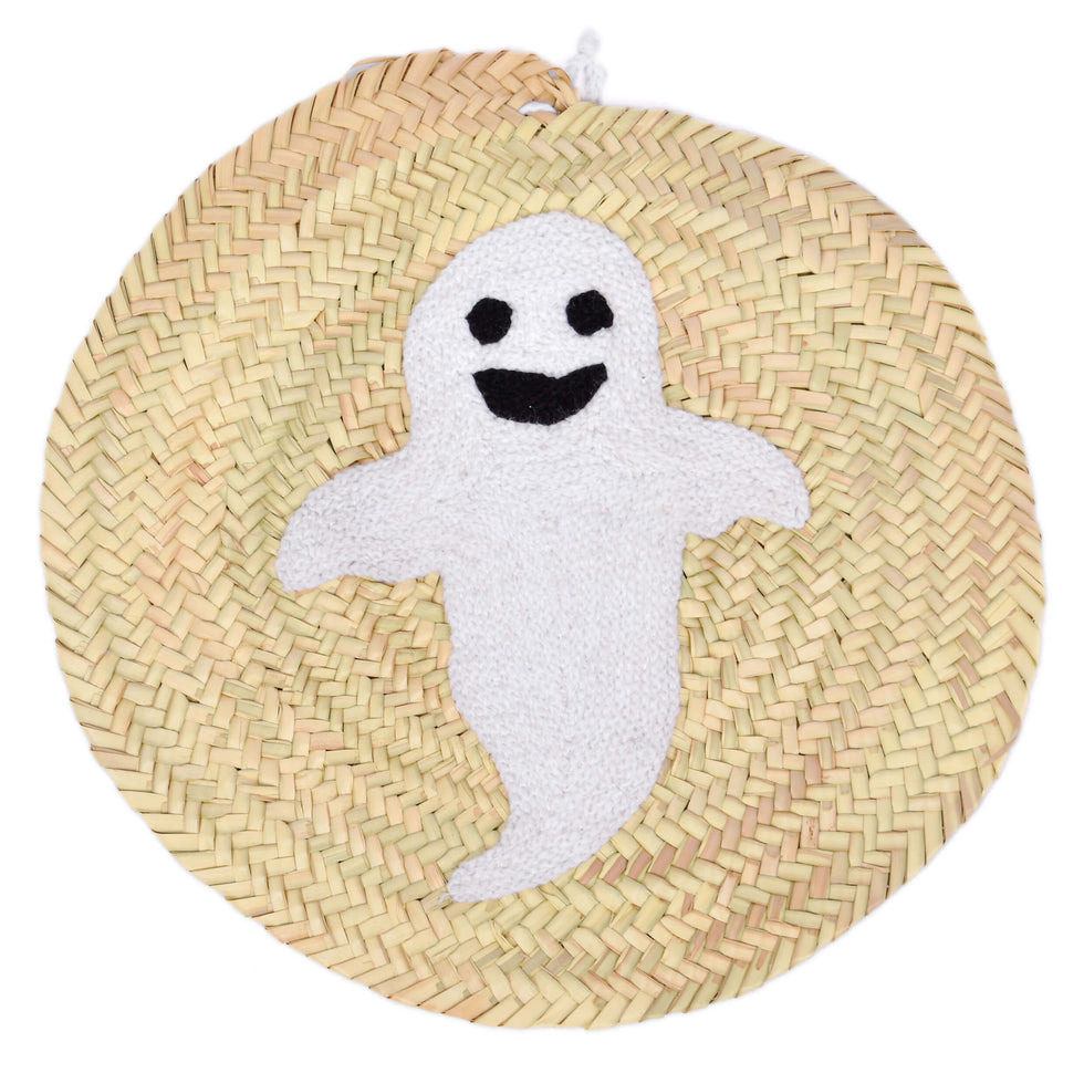 Ghost Halloween Straw Wall Hanging