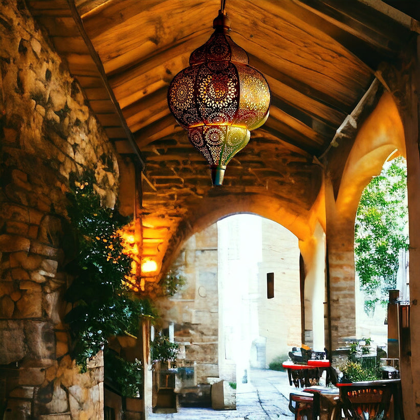 Stunning handcrafted Moroccan brass ceiling light