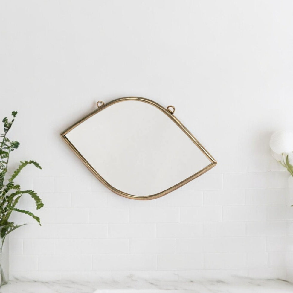 Eye Moroccan Brass Mirror – Gold Wall Decor