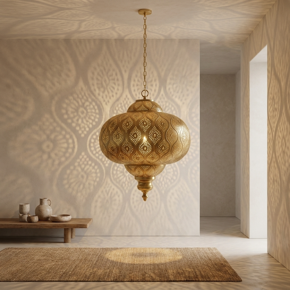 Moroccan Pendant Light – Brass Filigree