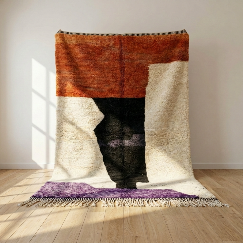 Moroccan Berber Rug – Multicolor High-Pile Abstract Wool Rug
