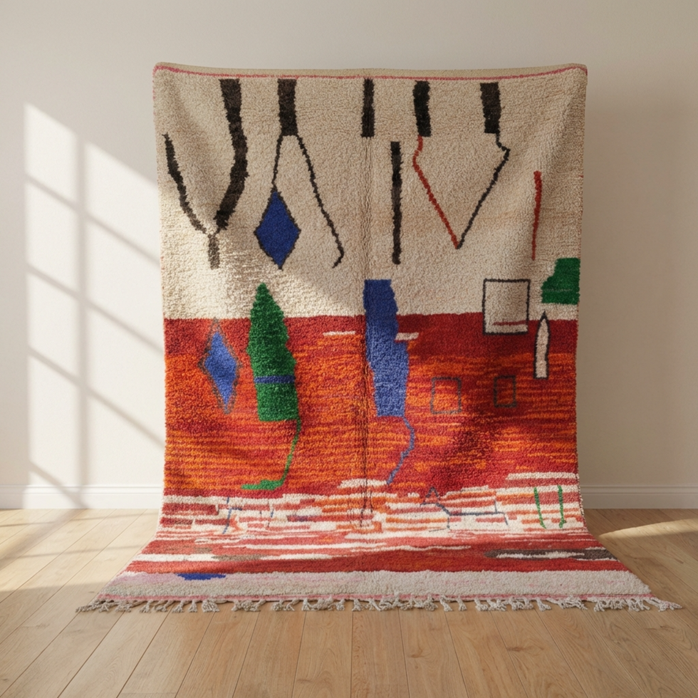 Boujaad Rug – Red Plush Tribal Wool Area Rug