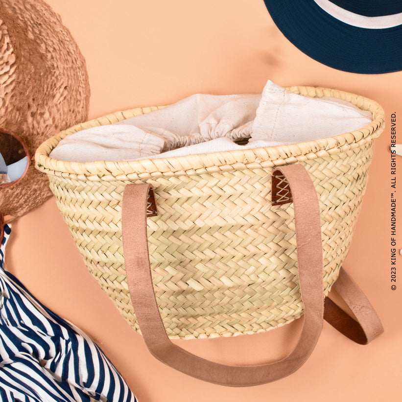 Moroccan Woven Summer Straw Bag and French Basket Tote Bag