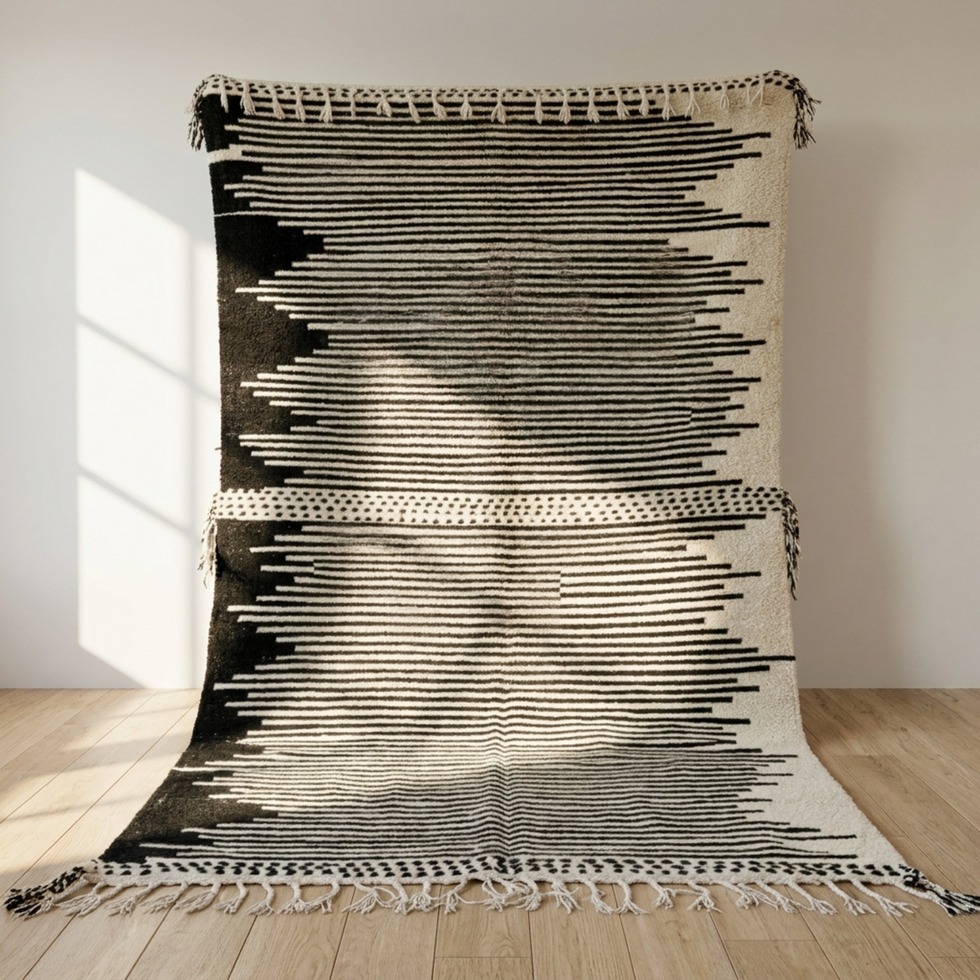 Moroccan Berber Rug – Gray Plush Geometric Wool Area Rug