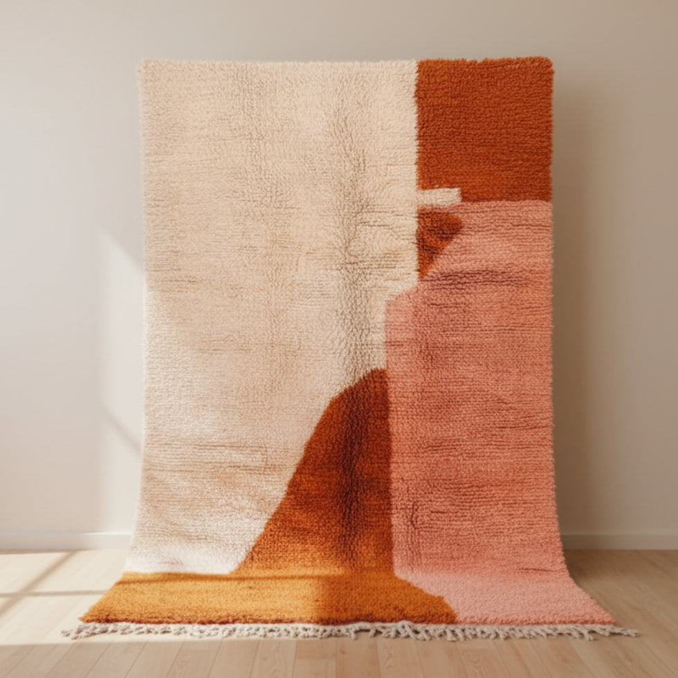 Moroccan Berber Rug – Terracotta Abstract Wool Rug