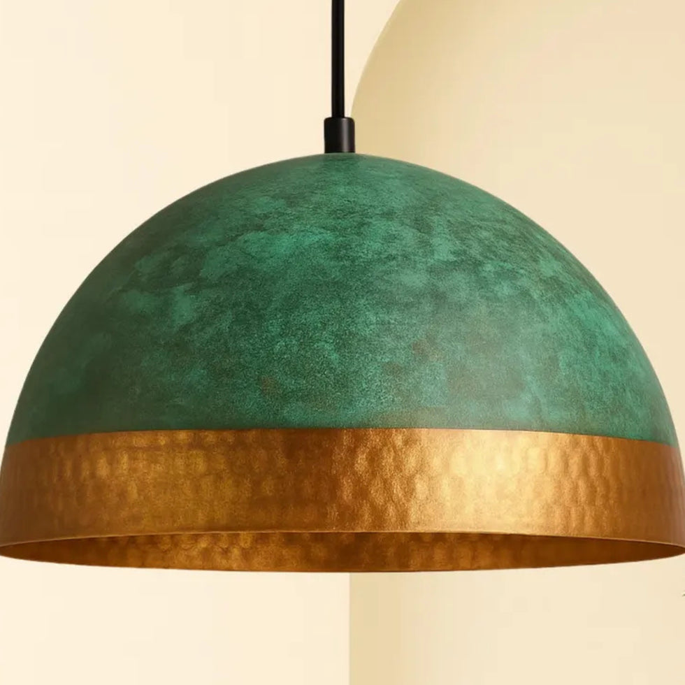 Moroccan Pendant Light – Dome Openwork Brass Lamp Shadow-Casting