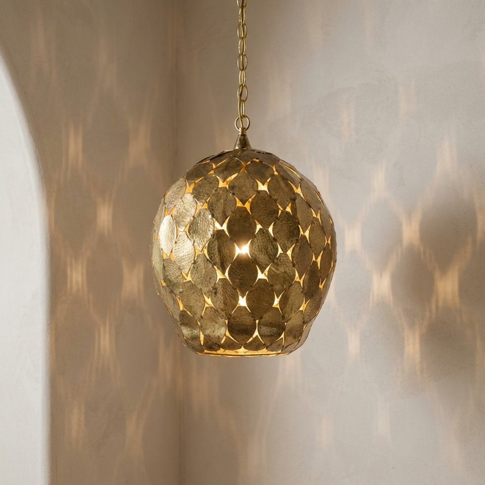 Brass Pendant Light – Moroccan Globe Openwork