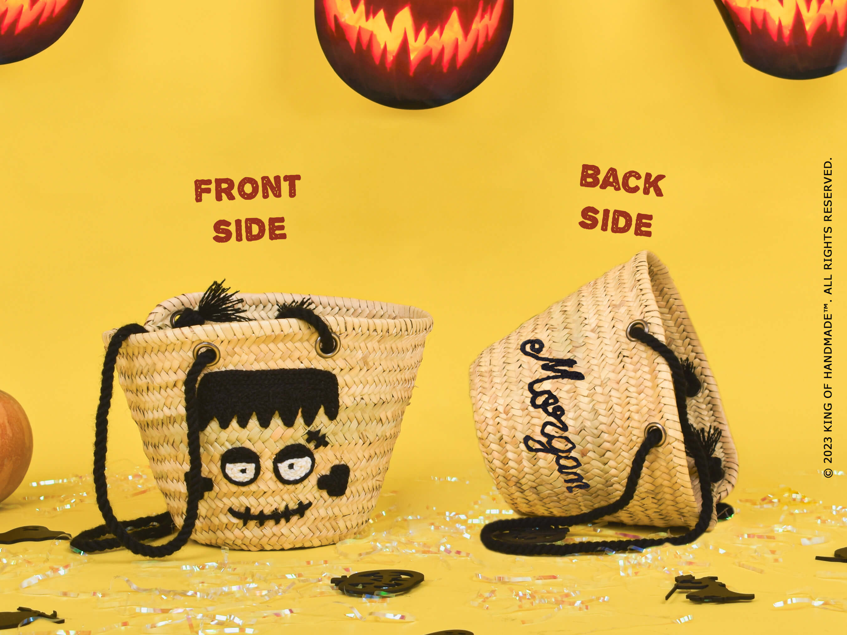 Halloween bucket - Diego Bat Skeleton basket