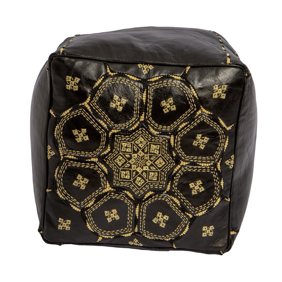 Genuine Leather Pouf Unstuffed - Moroccan Ottoman Footstool, Footrest Cover Boho Decor Bohemian Living Room, Bedroom, Kids Gift & Wedding Room Hand Stitched by Artisans Used As Hassock pouf ottoman hassock  hassocks and ottomans leather pouf hassock furniture pouf ottoman moroccan pouf pouf ottoman leather ottoman