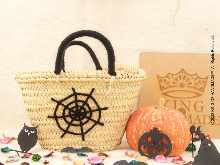 Boo ! Personalized Halloween Trick or Treat Bag - Pumpkin Small Straw Basket Personalized Halloween Bucket and Candy Tote for Kids Gift - Oval Straw Bag Personalized Monogram Halloween Basket Gifts for Kids 