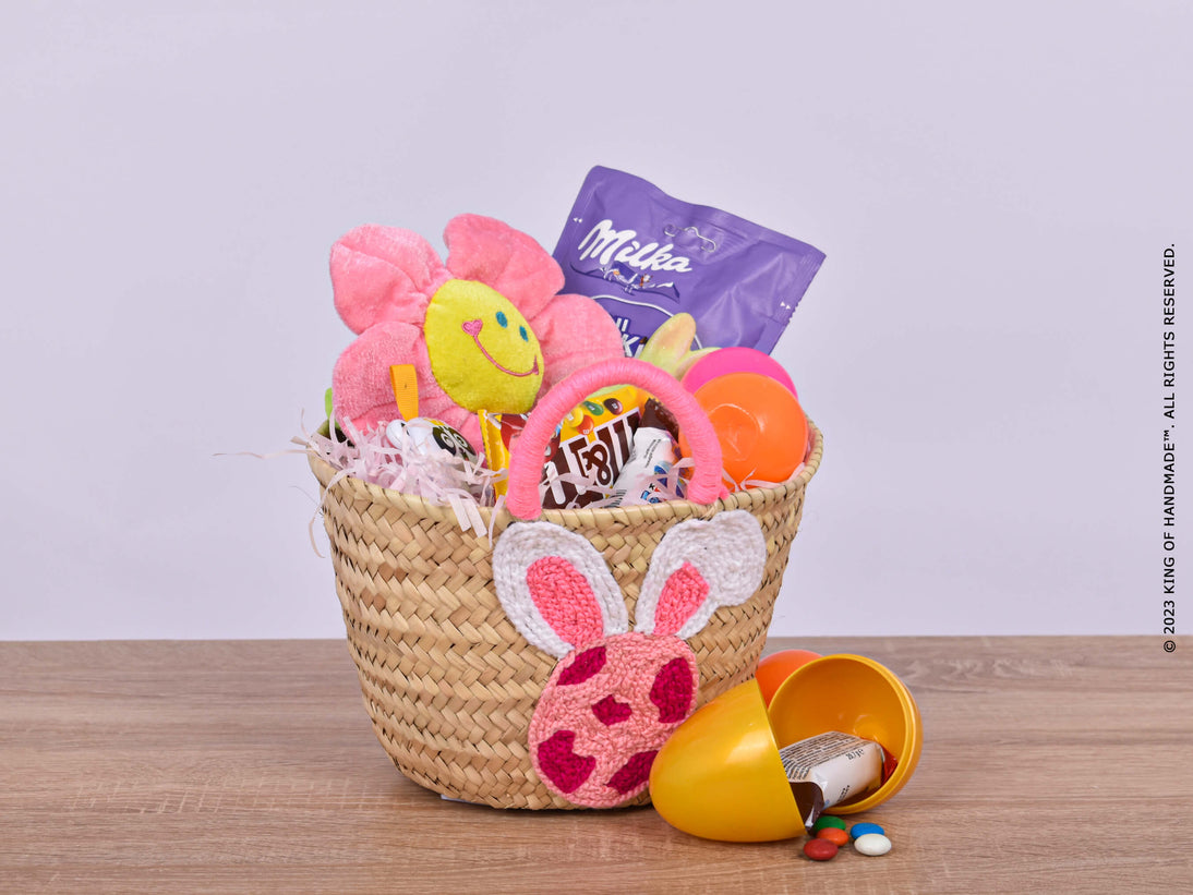 Handcrafted Personalized Easter Straw Basket