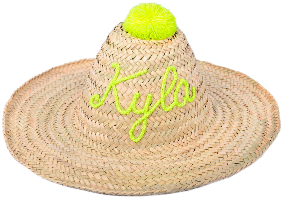 Bride Straw Beach Hat – Personalized Floppy Sun Hat Fringed