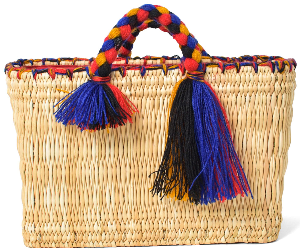 Personalized Moroccan Reed Market Basket Bag