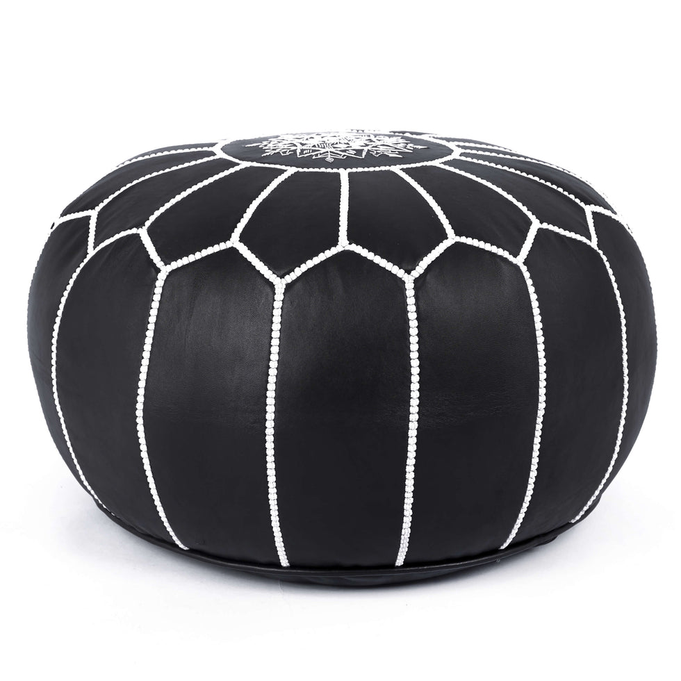 Genuine Leather Pouf Unstuffed - Moroccan Ottoman Footstool, Footrest Cover Boho Decor Bohemian Living Room, Bedroom, Kids Gift & Wedding Room Hand Stitched by Artisans Used As Hassock pouf ottoman hassock  hassocks and ottomans leather pouf hassock furniture pouf ottoman moroccan pouf pouf ottoman leather ottoman