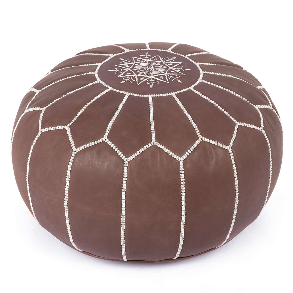 Genuine Leather Pouf Unstuffed - Moroccan Ottoman Footstool, Footrest Cover Boho Decor Bohemian Living Room, Bedroom, Kids Gift & Wedding Room Hand Stitched by Artisans Used As Hassock pouf ottoman hassock  hassocks and ottomans leather pouf hassock furniture pouf ottoman moroccan pouf pouf ottoman leather ottoman