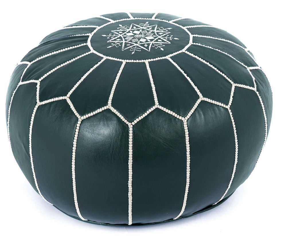 Genuine Leather Pouf Unstuffed - Moroccan Ottoman Footstool, Footrest Cover Boho Decor Bohemian Living Room, Bedroom, Kids Gift & Wedding Room Hand Stitched by Artisans Used As Hassock pouf ottoman hassock  hassocks and ottomans leather pouf hassock furniture pouf ottoman moroccan pouf pouf ottoman leather ottoman