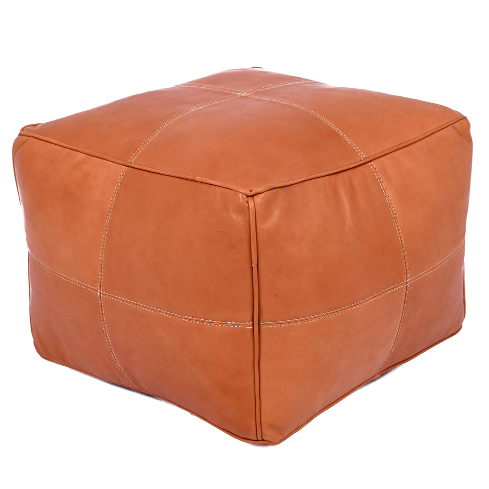 Genuine Leather Pouf Unstuffed - Moroccan Ottoman Footstool, Footrest Cover Boho Decor Bohemian Living Room, Bedroom, Kids Gift & Wedding Room Hand Stitched by Artisans Used As Hassock pouf ottoman hassock  hassocks and ottomans leather pouf hassock furniture pouf ottoman moroccan pouf pouf ottoman leather ottoman