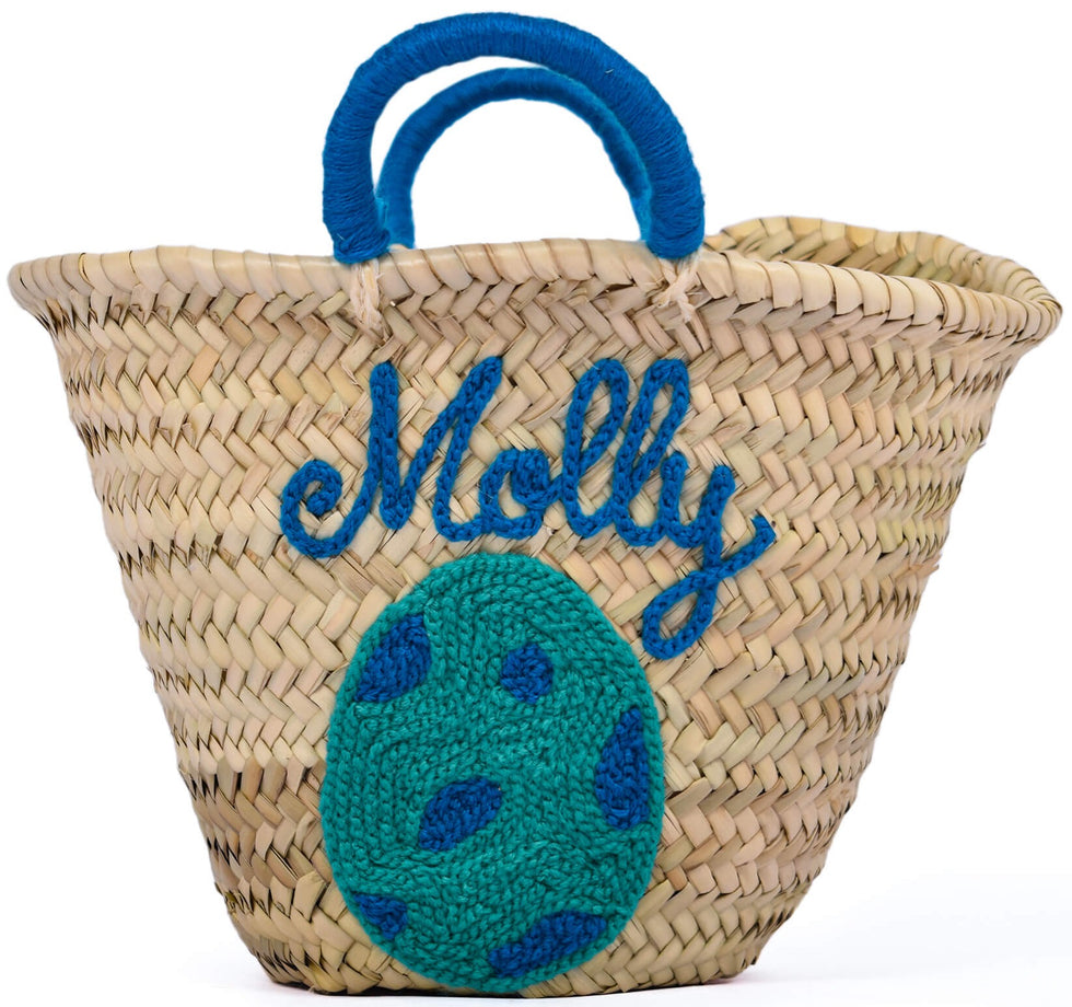 Personalized Easter Egg Name Straw Basket