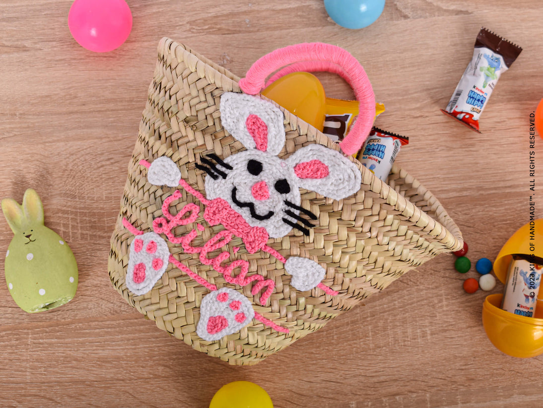 Personalized Easter handmade straw basket - a unique and special gift