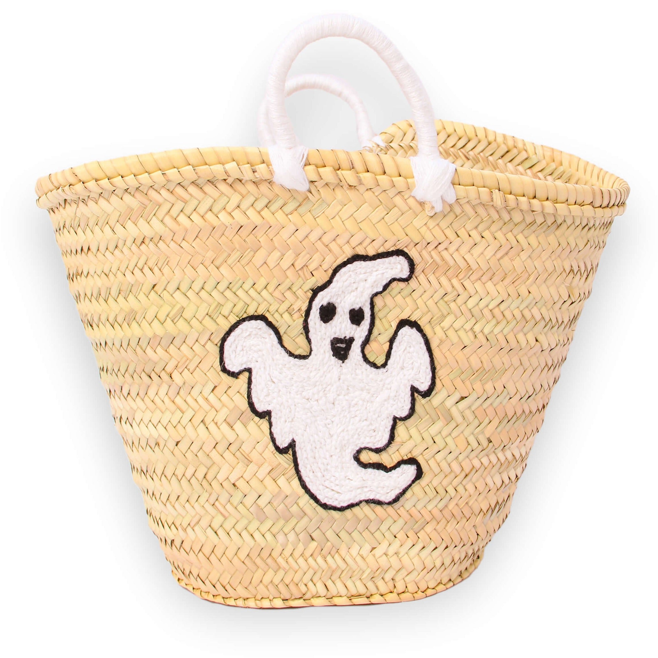 Boo ! Personalized Halloween Trick or Treat Bag - Pumpkin Small Straw Basket Personalized Halloween Bucket and Candy Tote Gift - Oval Straw Bag Personalized Monogram Halloween Basket Gifts f