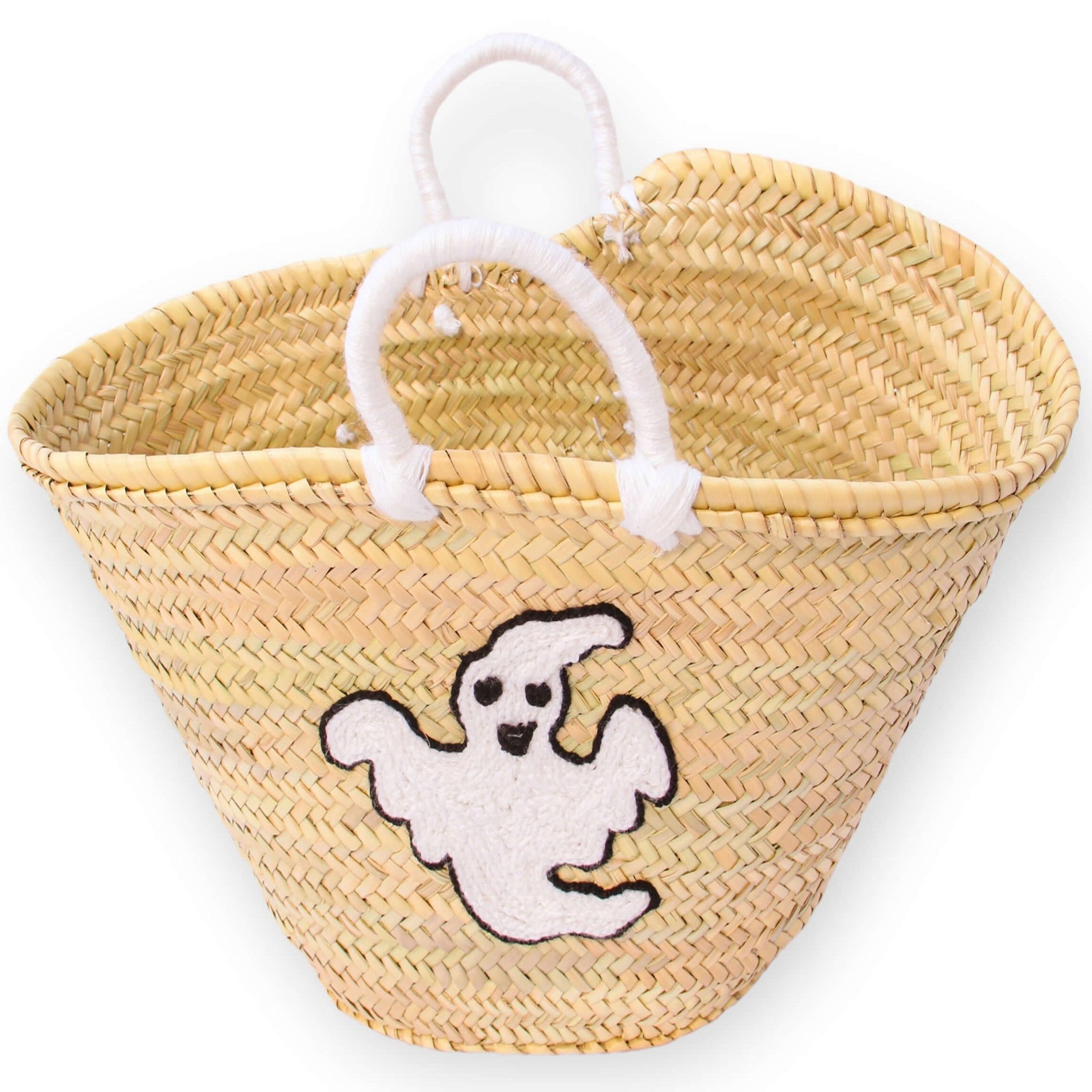 Boo ! Personalized Halloween Trick or Treat Bag - Pumpkin Small Straw Basket Personalized Halloween Bucket and Candy Tote Gift - Oval Straw Bag Personalized Monogram Halloween Basket Gifts f