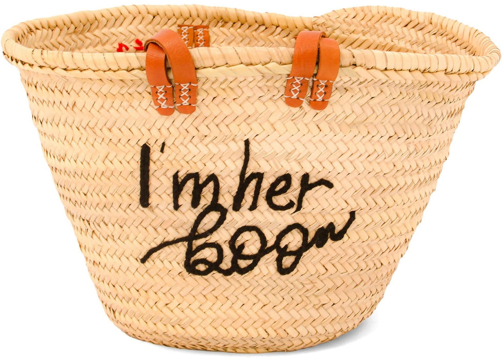 Personalized I’m Her Boo Straw Basket Bag
