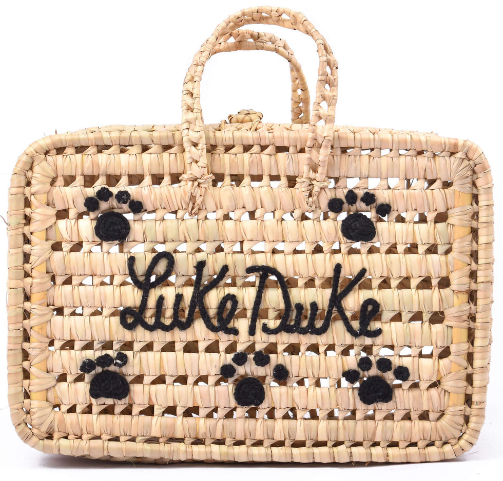 Personalized Pet Toy Basket – Reed with Paws